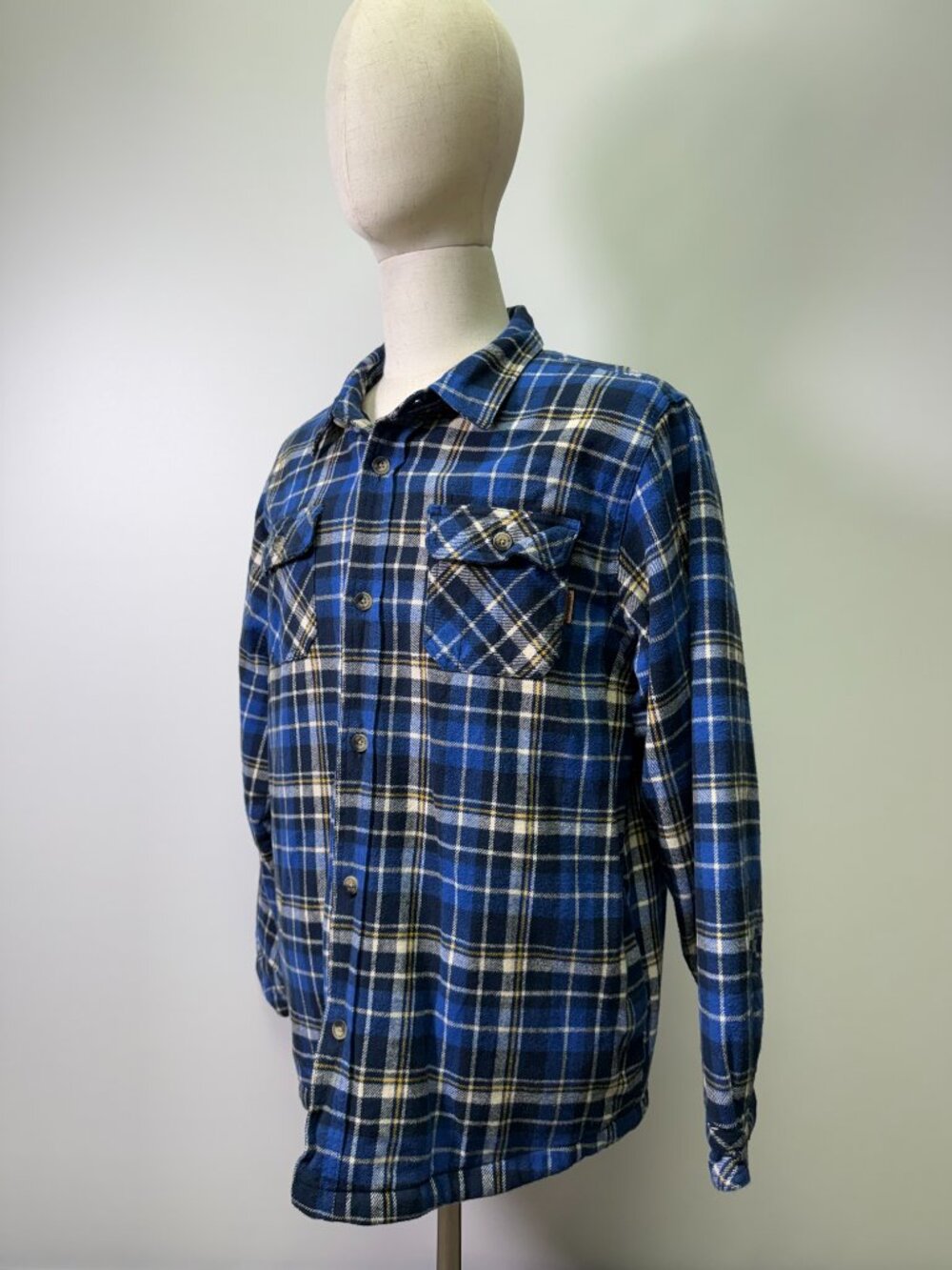 Legendary Whitetails Mens XL Fleece Lined Flannel Shirt Jacket Blue Plaid